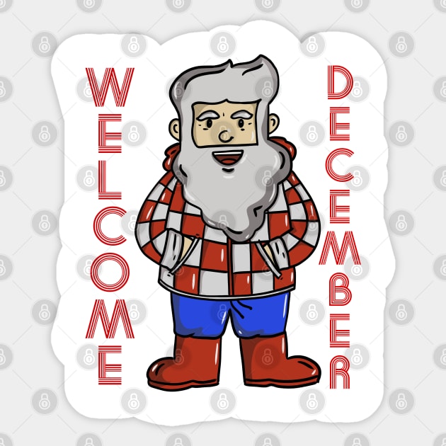 Santa Claus Welcome Christmas Sticker by RiyanRizqi